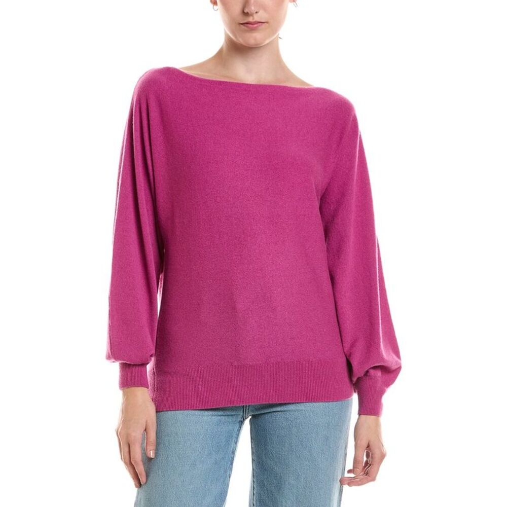 Forte Cashmere Womens Off The Shoulder Dolman Sleeve 100% Cashmere Sweater,